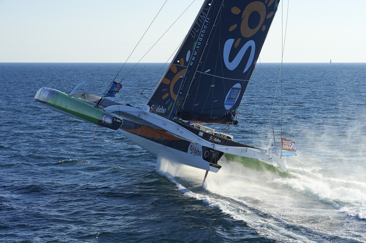 30septembre 2015, Large Belle-Ile, entrainement Transat Jacques Vabre 2015, Trimaran SODEBO ULTIM', skipper, Thomas Coville, cos