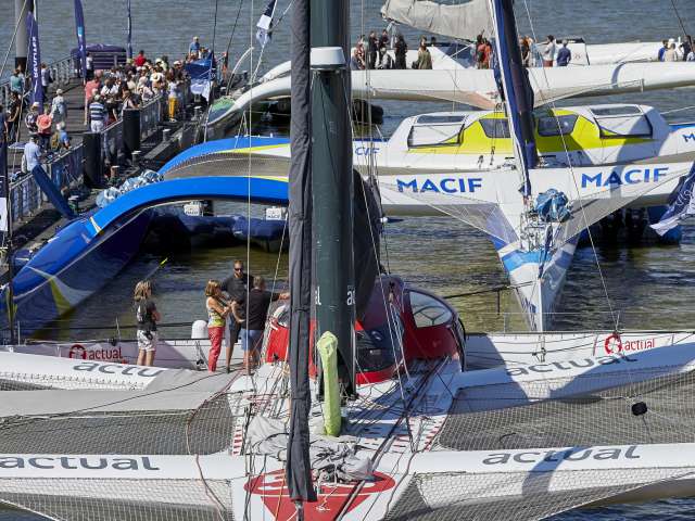 The multihulls at the Chantiers' pontoon