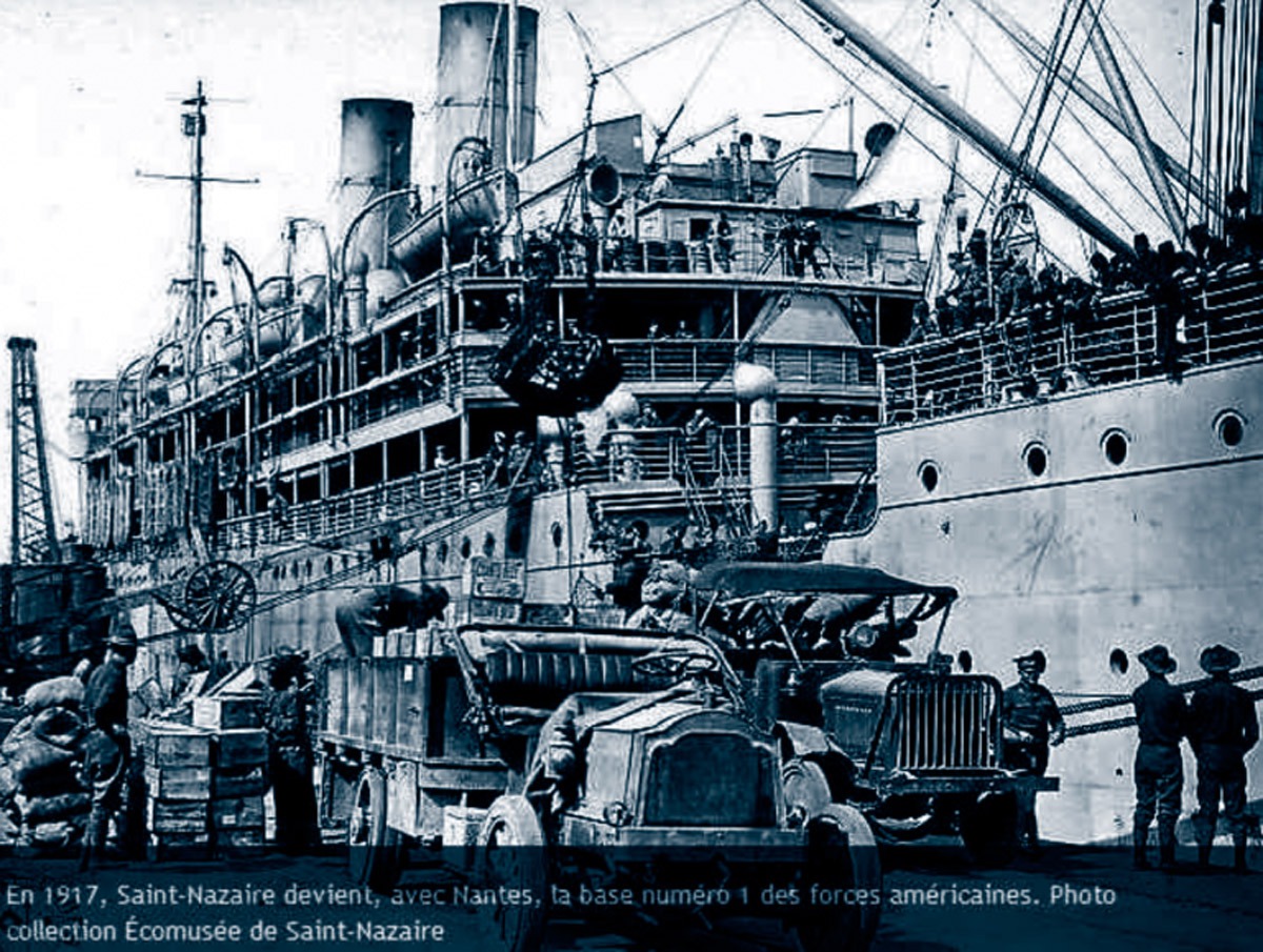 Les soldats américains débarquant à Saint-Nazaire.